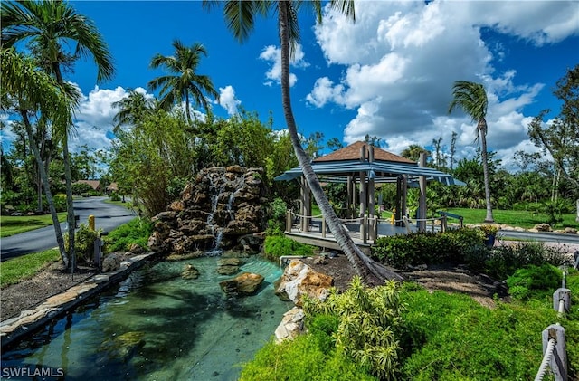 view of community with a gazebo