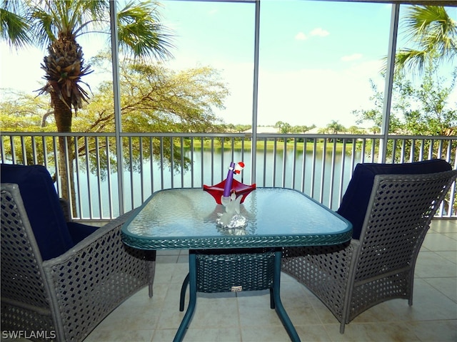 balcony with a water view