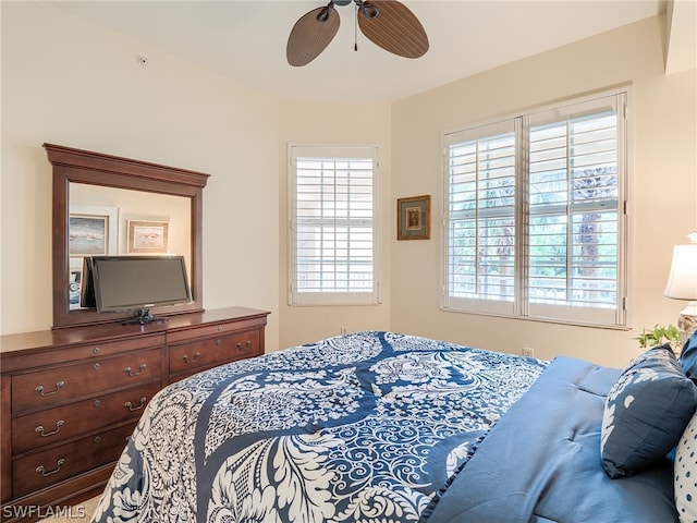 bedroom with ceiling fan