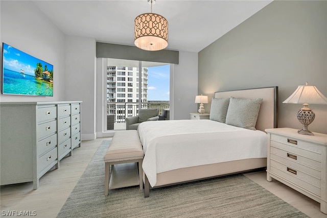 bedroom featuring light hardwood / wood-style flooring