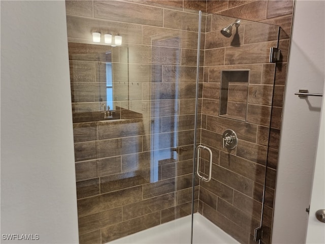 bathroom featuring walk in shower