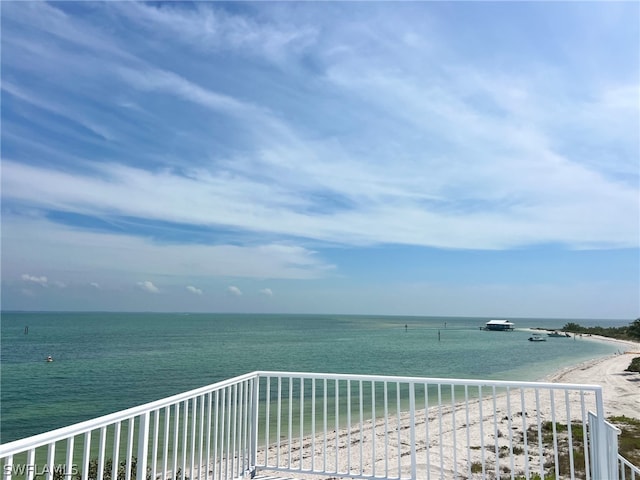 property view of water with a view of the beach