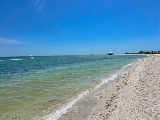 view of water feature featuring a view of the beach