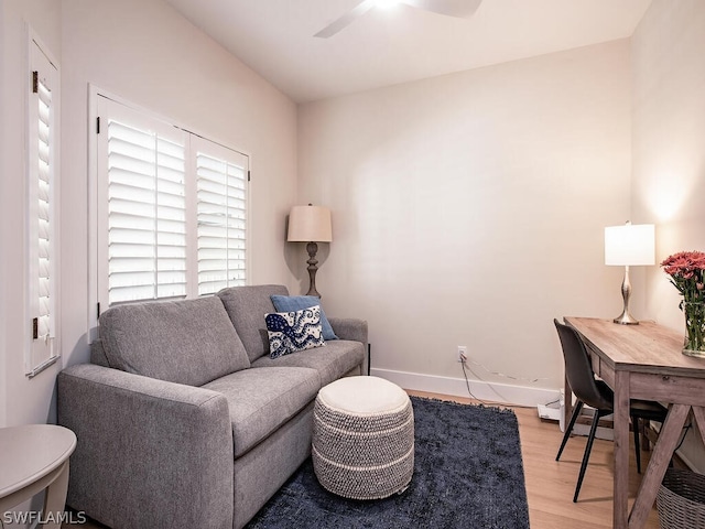 living room featuring light hardwood / wood-style floors