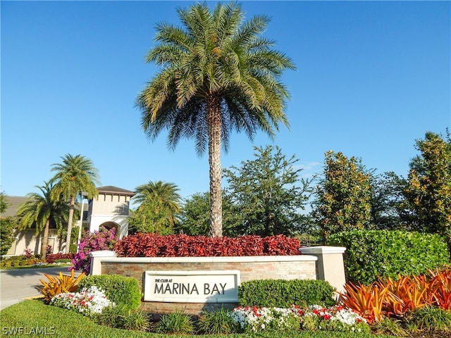 view of community sign