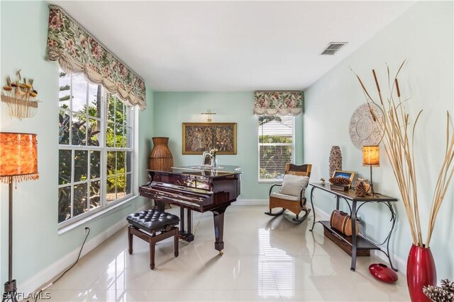 miscellaneous room featuring light tile patterned floors