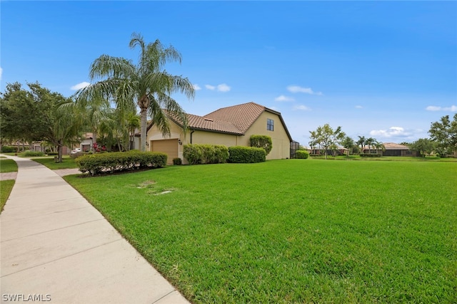 view of front of home with a front yard