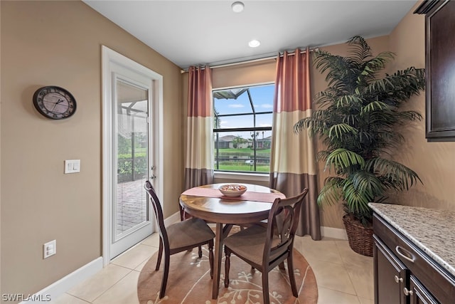 view of tiled dining area