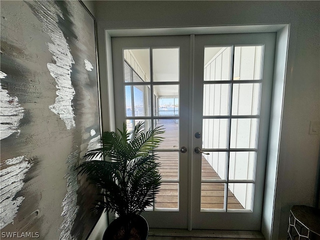 entryway with french doors and a wealth of natural light