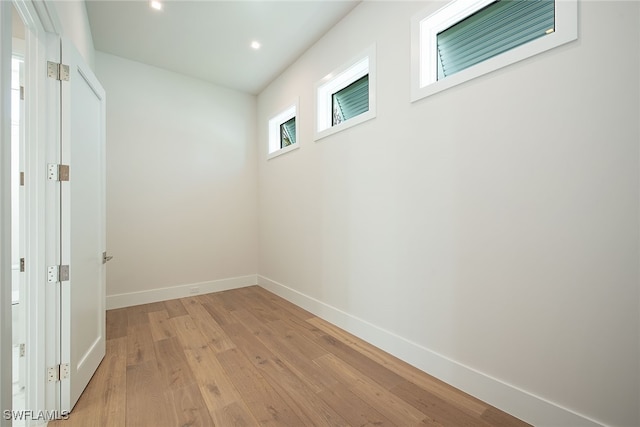 interior space with light hardwood / wood-style flooring