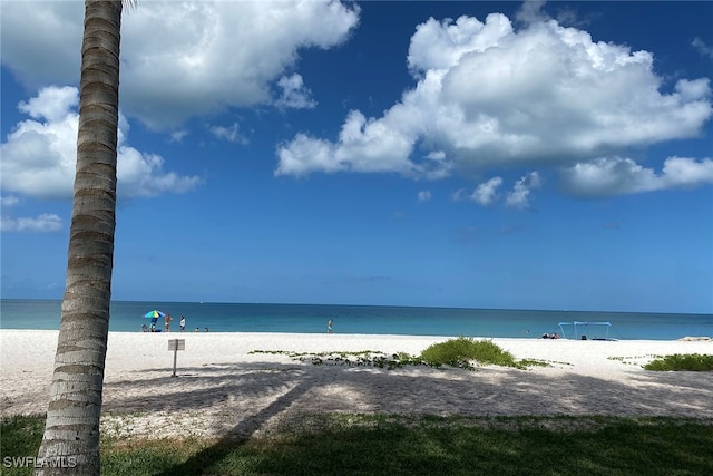 property view of water with a beach view