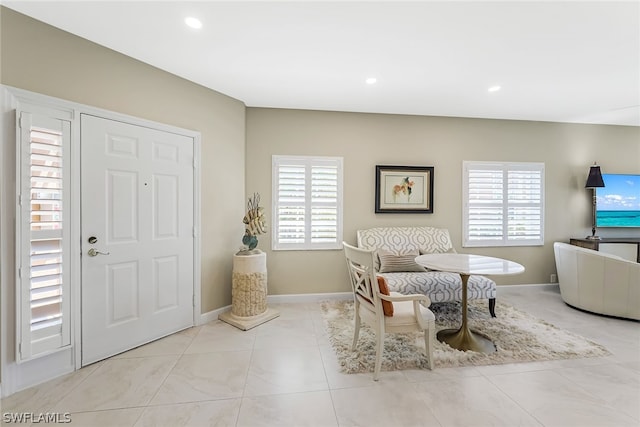 view of tiled dining room