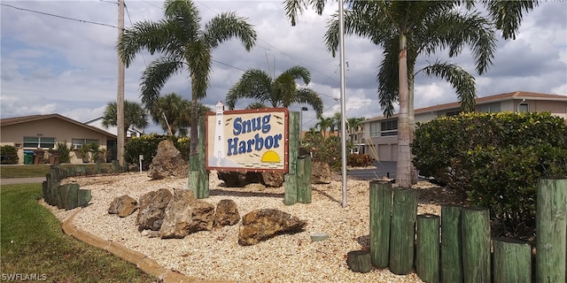 view of community sign