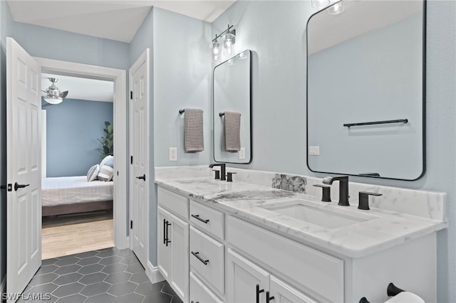 bathroom featuring vanity and tile patterned floors