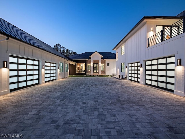 view of front of house with a garage