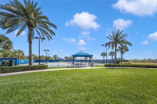 view of nearby features featuring a yard and a gazebo