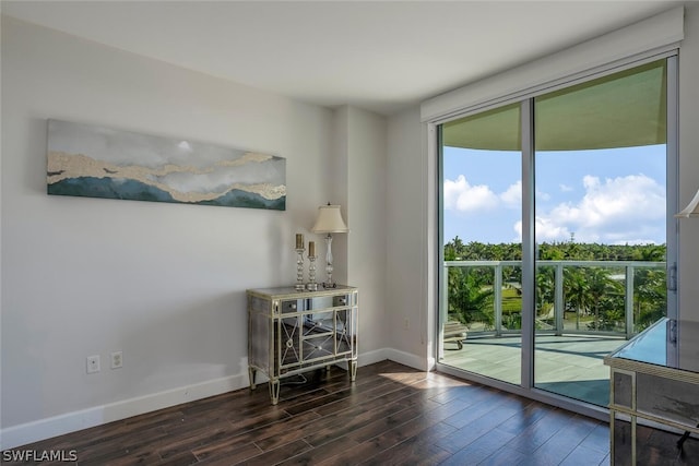 interior space with hardwood / wood-style floors