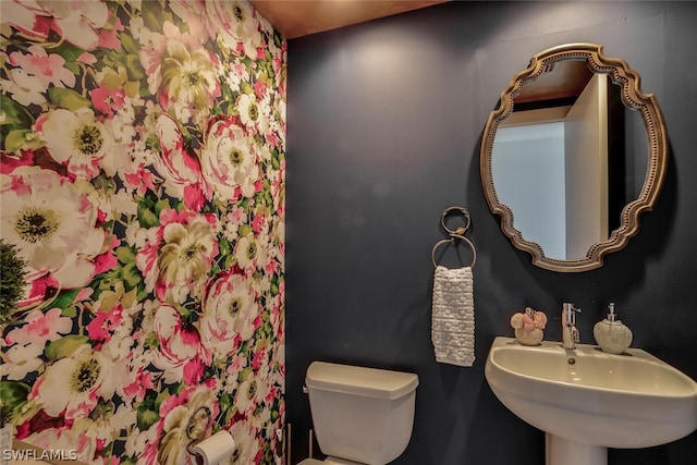 bathroom with sink and toilet