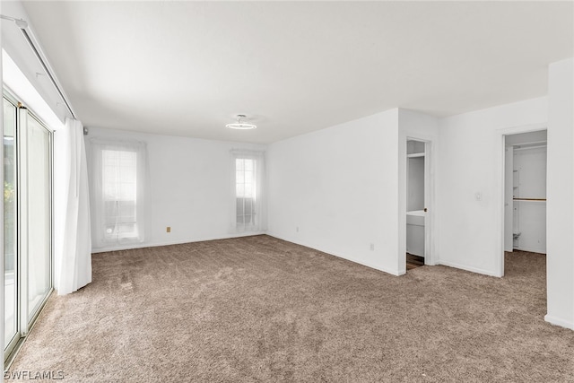 unfurnished bedroom with light colored carpet