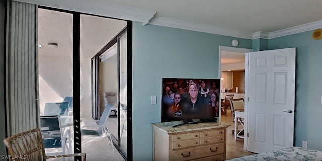 bedroom featuring ornamental molding