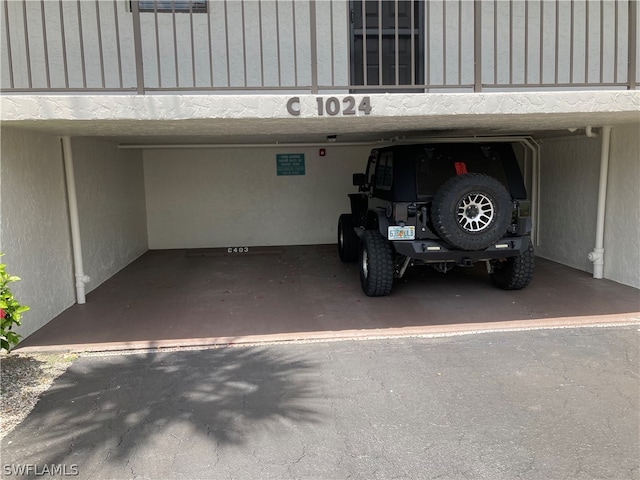 view of garage