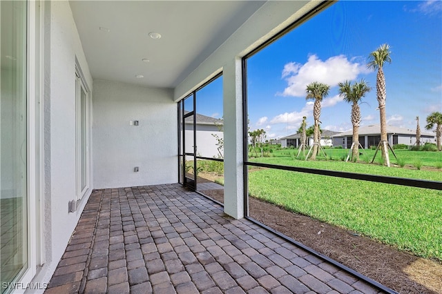 view of unfurnished sunroom