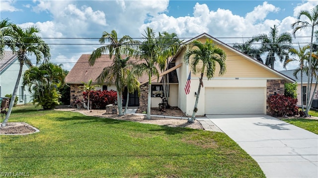 view of front of home with a front yard