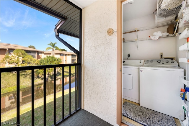 exterior space with washer and dryer