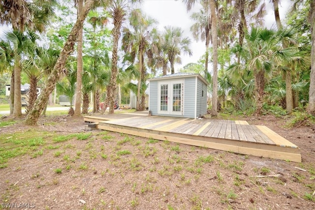 view of yard featuring a deck