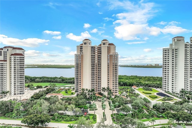 property view of water with a view of city