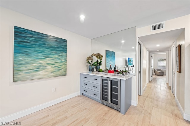 hall featuring light hardwood / wood-style flooring