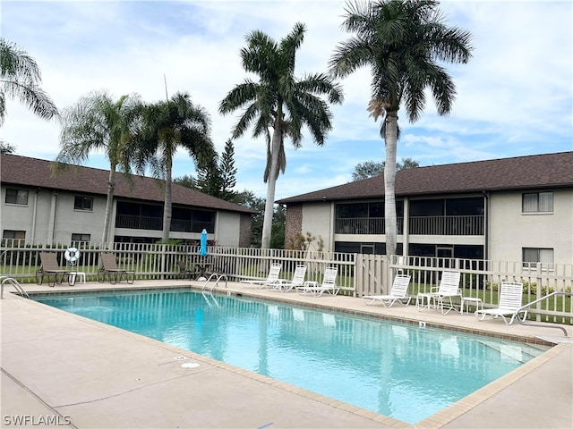 view of pool featuring a patio