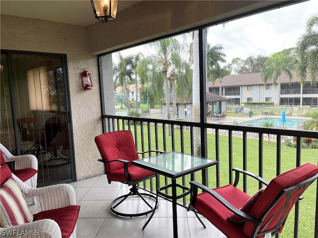 view of sunroom / solarium