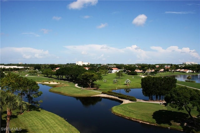 view of property's community with a water view