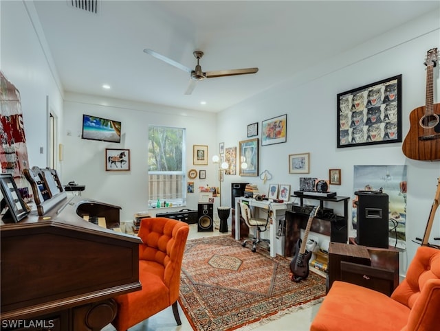 office with ceiling fan