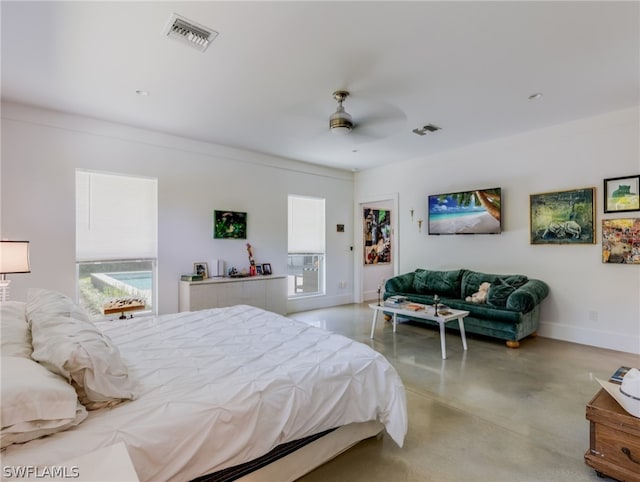 bedroom with ceiling fan