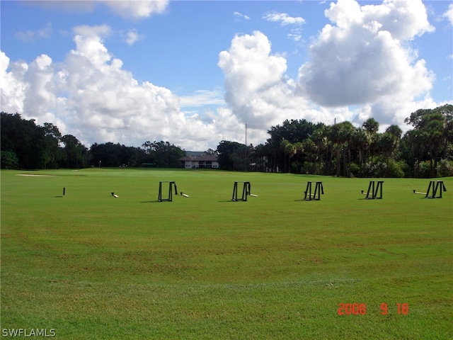 view of community with a lawn