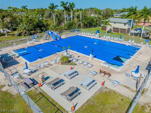 view of pool featuring a patio area