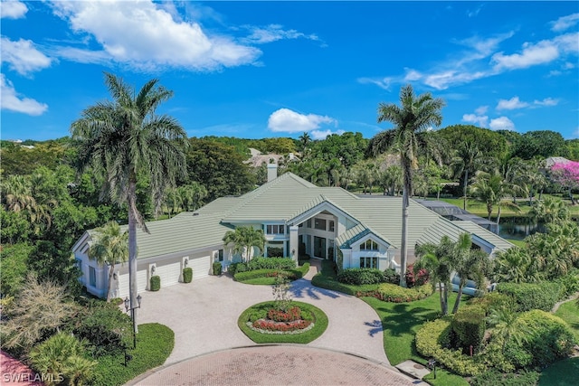 view of front of house with a garage