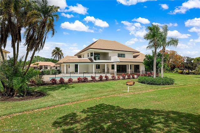 view of front of house with a front yard