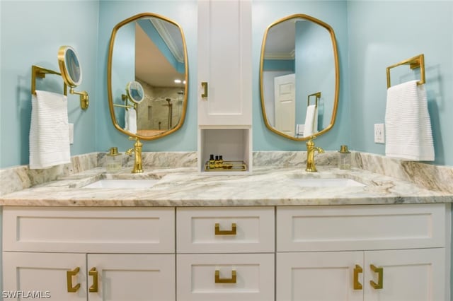 bathroom featuring double vanity