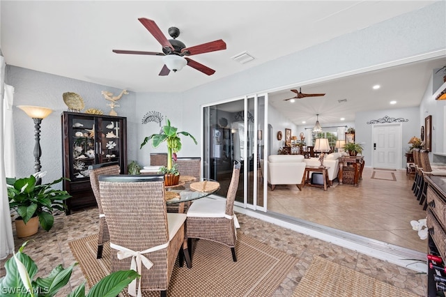 view of tiled dining room