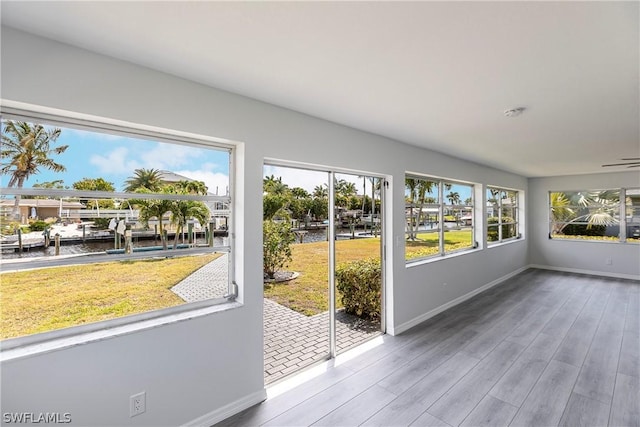 view of unfurnished sunroom