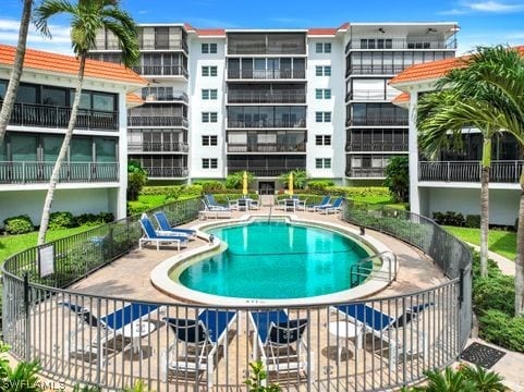 view of pool with a patio area