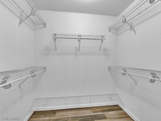 walk in closet featuring hardwood / wood-style floors