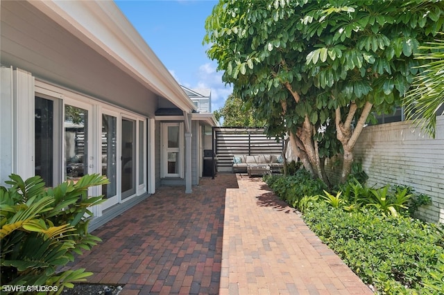 view of patio featuring outdoor lounge area