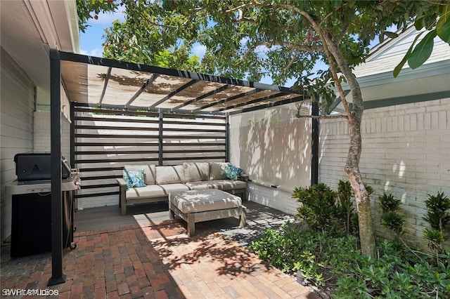 view of patio with a pergola