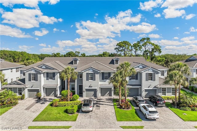 view of property featuring a garage