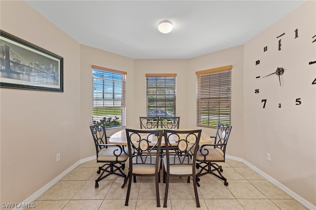 view of tiled dining room