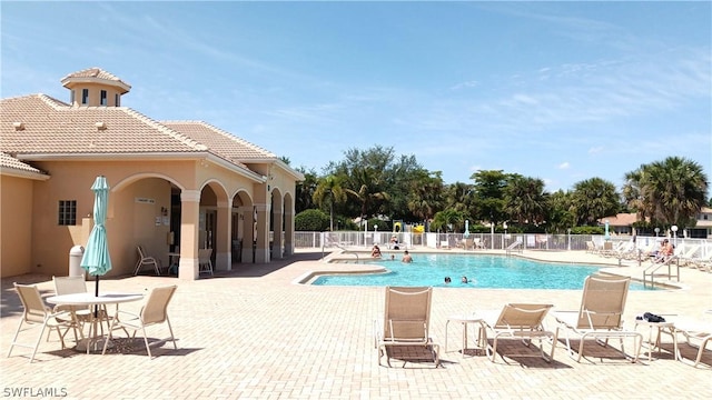 view of pool featuring a patio area